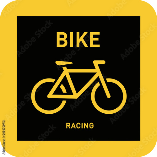 Energetic Bike Racing Icon Represents Dynamic Cycling Sport And Competition
