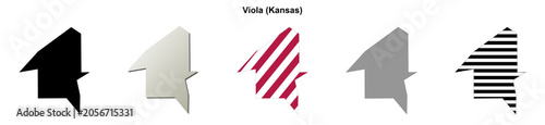 Foto Viola (Kansas) blank outline map set