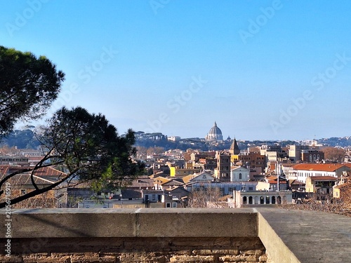 view of rome cityscape on a sunny morning