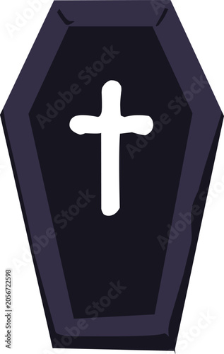 Obraz na płótnie Coffin with white cross symbol.
