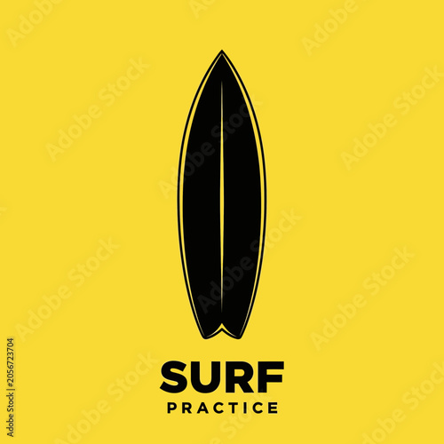 Minimalist Artwork Depicting Surfboard With Contrasting Backround Perfect For Branding Designs