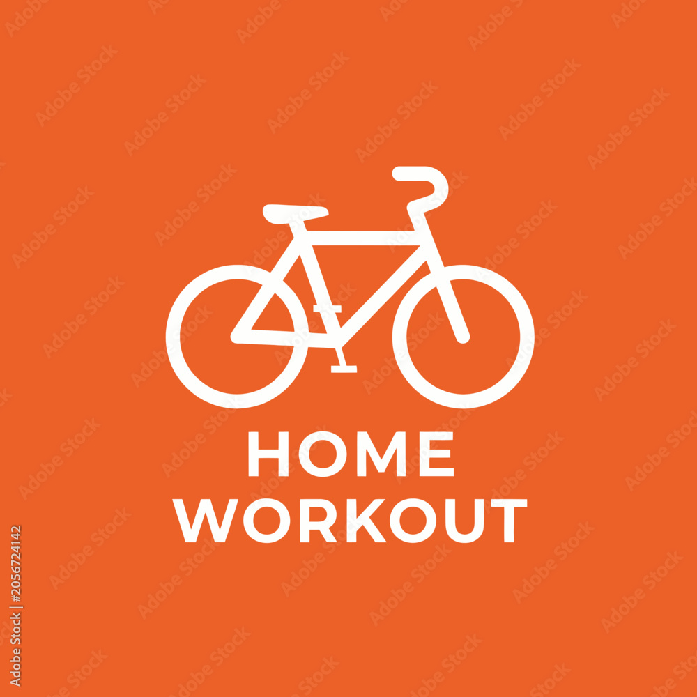 Fototapeta premium Minimalist Home Cycling Workout Icon Design, Health and Wellness Concept for Advertisements