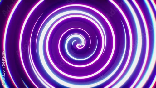 spiral neon light trail loop