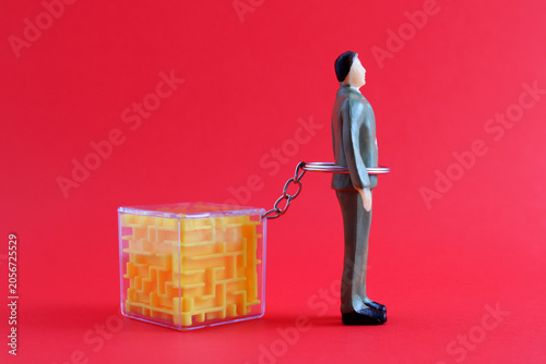 Tableau sur toile Executive trapped in a maze of problems