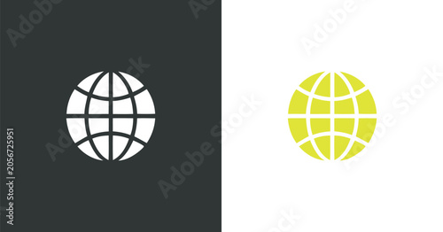 Quadro su tela Globe Icon Two tone Illustration Against Contrasting Fields
