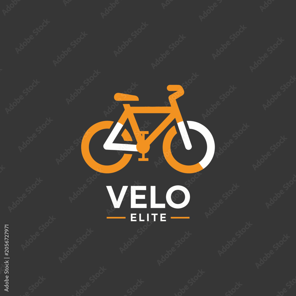 Fototapeta premium Modern Orange Bicycle Logo Design For Cycling Clubs