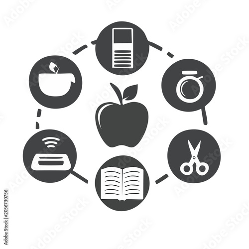 Flat design technology icons set