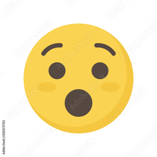 Foto Astonished Emoji: A close-up of a yellow emoji face expressing shock and surprise, with wide-open eyes and a gaping mouth
