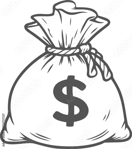 Tableau sur toile Money Bag Icon on White background