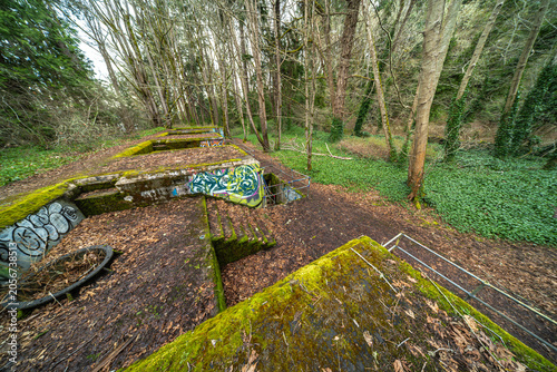 Former Battery Thornburgh in the Fort Ward Park on Bainbridge Island, WA