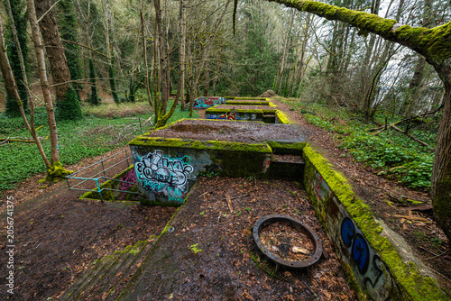 Former Battery Thornburgh in the Fort Ward Park on Bainbridge Island, WA