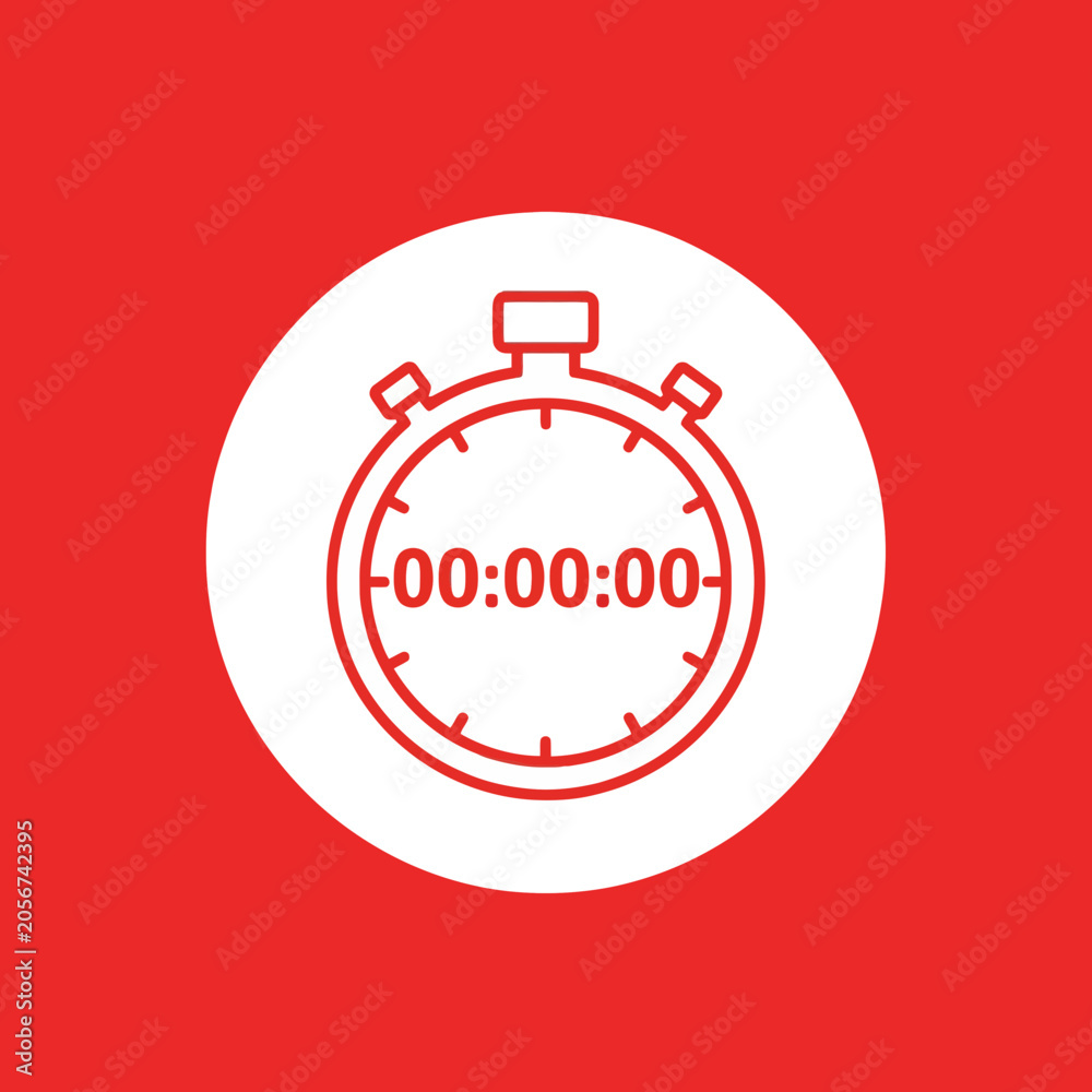 Fototapeta premium Simple Stopwatch Timer Icon For Performance Tracking