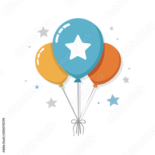 Flat design globe with satellite and stars