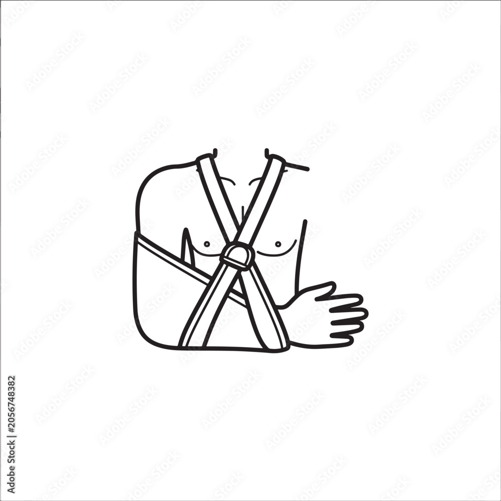 Obraz premium Forearm Icon Line Art Showing Crossed Forearms and Arm Gripping Gesture for Injury Prevention and Physical Therapy Awareness