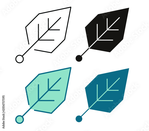 Climate Tech Icon. Technology leaf logo. ESG concept. Line, Negative, Duotone and Solid Style for Dark and Light UI, Web and Mobile Apps.