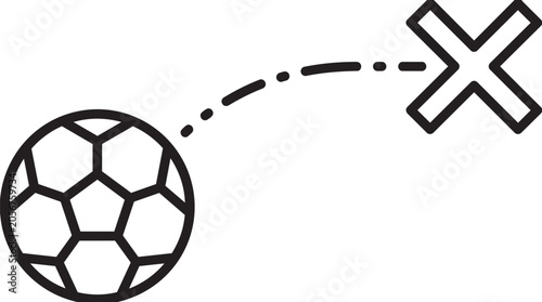 Foto Soccer ball converting to x mark icon
