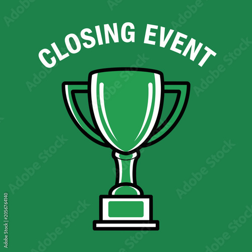 Winning Trophy Award Cup For Successful Closing Event Celebration