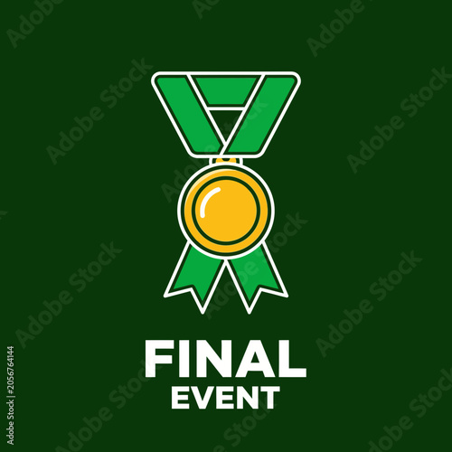 Winning Gold Medal Symbol For A Final Event Celebration And Achievement