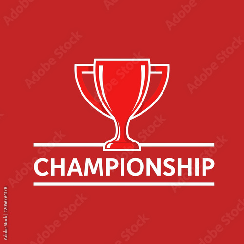 Winning Trophy And Championship Text Emblem