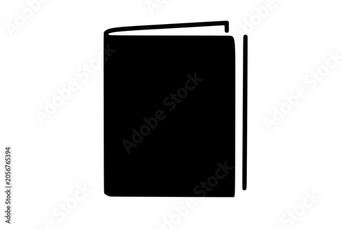 a black and white icon of a book or notebook ,black, book, folder, icon, notebook, silhouette 
