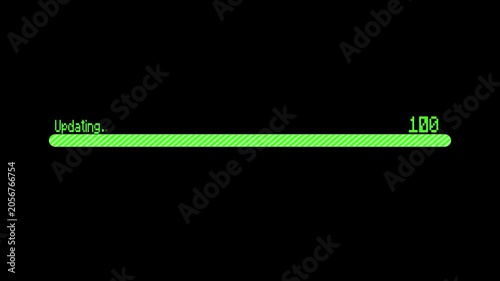 Green updating progress bar displaying thirty-nine percent completion percentage