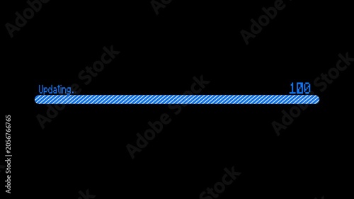Blue updating progress bar showing thirty-nine percent complete task percentage