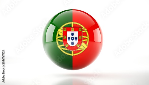 Portuguese flag on a globe symbolizing national pride