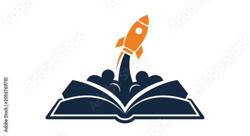Knowledge Rocket Launch Symbolizing Education, Learning, and Future Growth Concepts