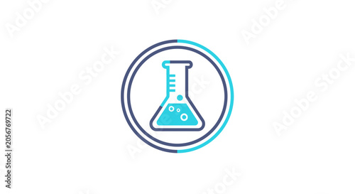 Lab Analysis Icon: Research, Experimentation, And Chemical Study In A Modern Design Style
