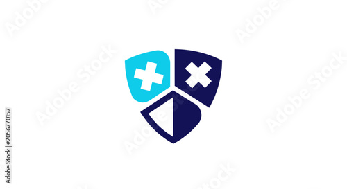 Medical Cross Shield Symbol Of Protection, Healthcare, And Safety With Modern Design