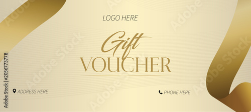 Luxury Gold Gift Voucher Template for Nail and Beauty Salon