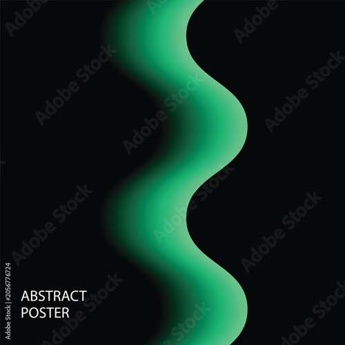 Abstract Green and black Gradient Background Illustration