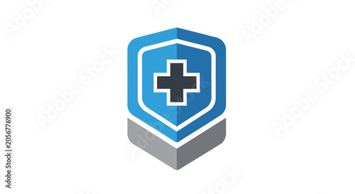 Medical Shield: Protection, Health, and Well-being Symbolized in a Modern Graphic