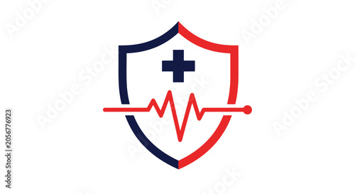 Medical Shield: Representing Health Protection, Wellness, And Healthcare Modern Designs