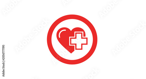 Medical Symbol Design Represents Health, Wellness, And Healthcare Concepts Red Illustration