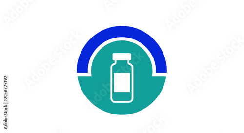 Medical Symbol Design Indicating Vaccination and Health Treatment with Unique Composition