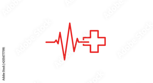Medical Symbol Design Incorporating Pulsating Waveform Representing Vital Signs Diagnosis Therapy