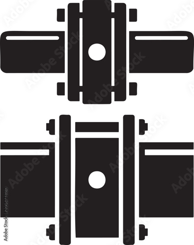 Canvas-taulu Industrial pipe connection flanges and gasket illustration.