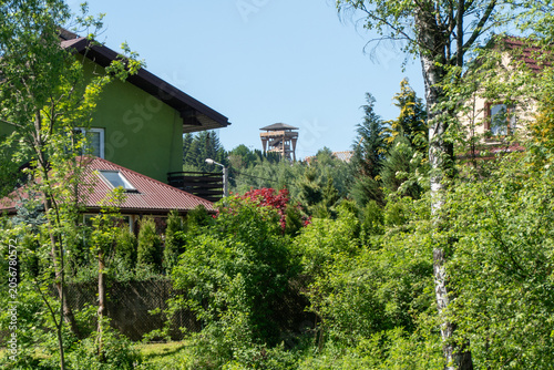 An observation tower in a small town