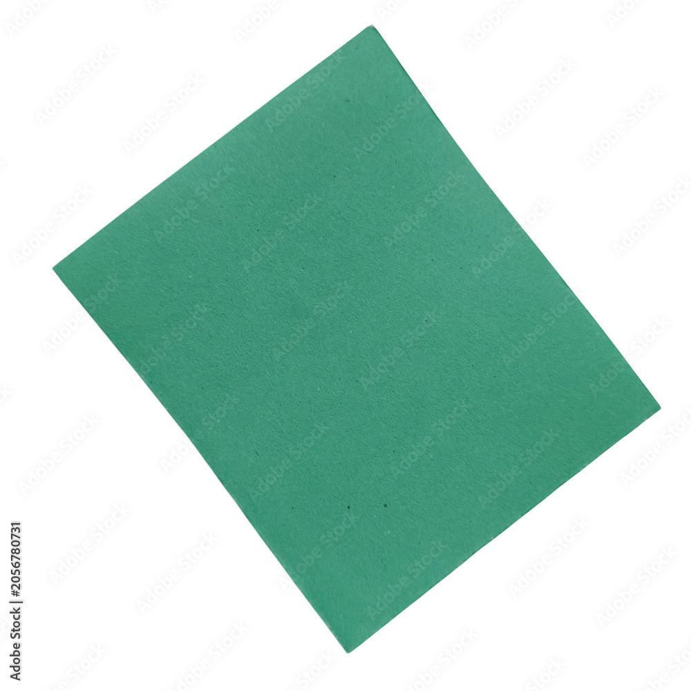 Fototapeta premium Green Paper Note Sheet Isolated Texture Background