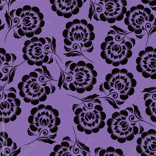 Fotografija extile design bright background solid abstract three-tone small rose and tiny fl