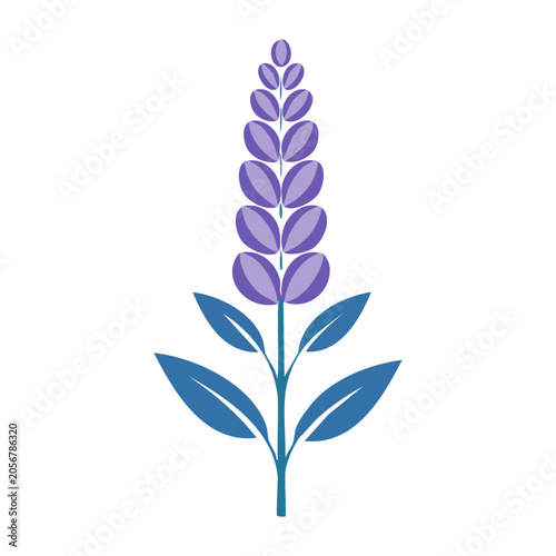 Flat design purple iris flower vector