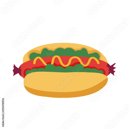Hot Dog with Mustard Illustration