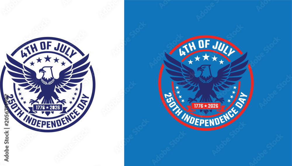 Naklejka premium 250th Independence Day Eagle Circle Badge