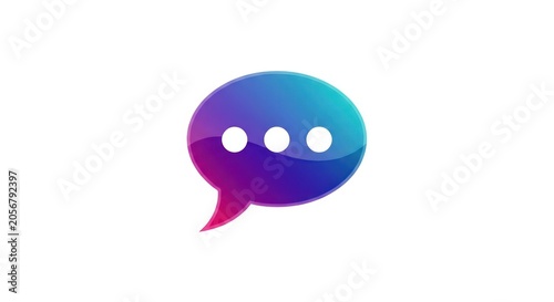 Colorful chat bubble icon with ellipsis