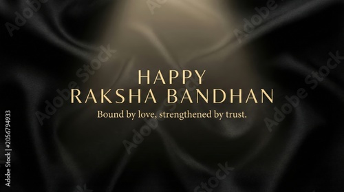 Εκτύπωση καμβά Elegant raksha bandhan greeting card design with golden text on a smooth dark si