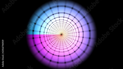 Abstract Digital Tunnel with Blue and Pink Neon Lighting, Futuristic Perspective Vortex Background for Technology and Metaverse Concepts