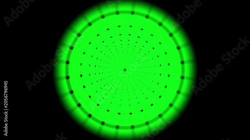 Green Circular Tunnel Abstract Background with Glowing Concentric Rings and Depth Perspective for Technology and Music Visuals