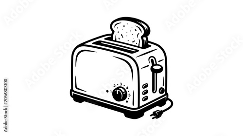 Fotografie Black and white toaster appliance.