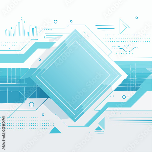 Abstract Blue Geometric Technology Background